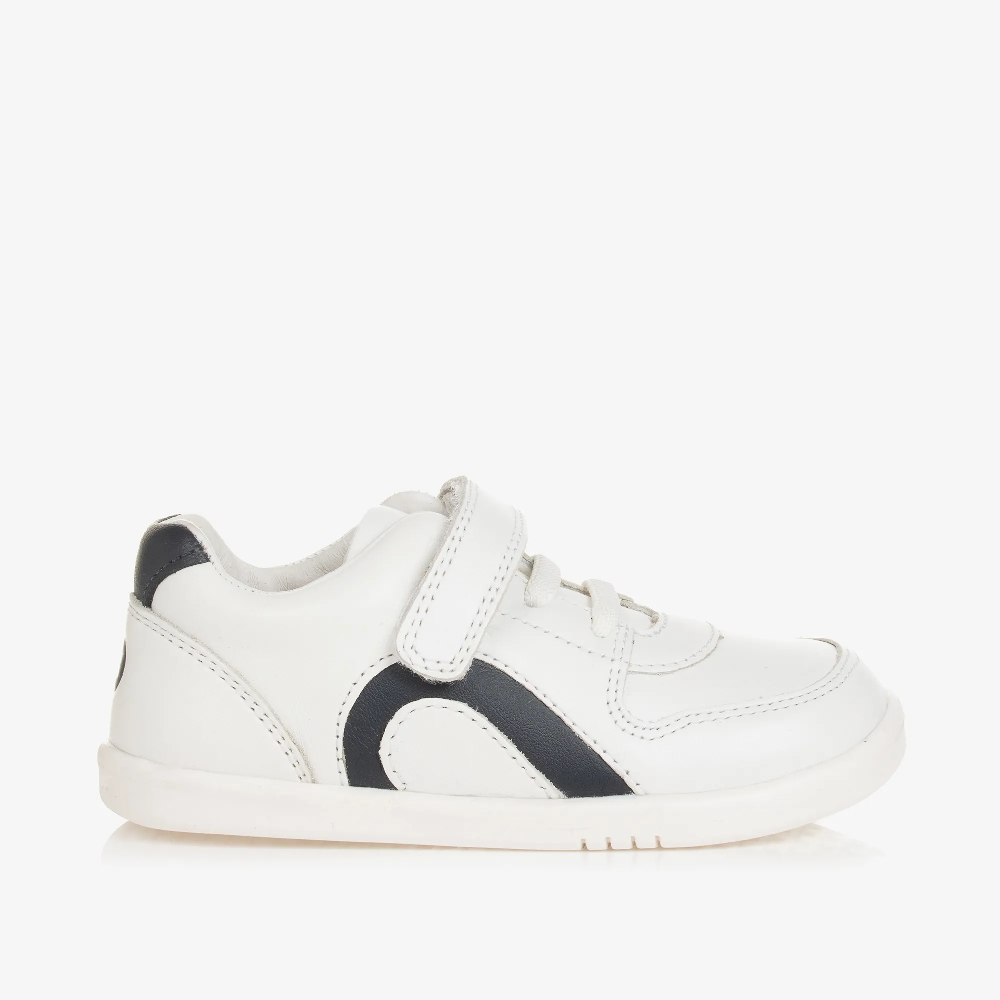 White Leather Velcro Trainers