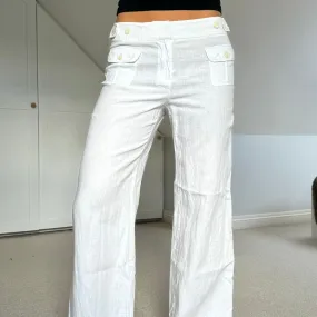 White linen trousers