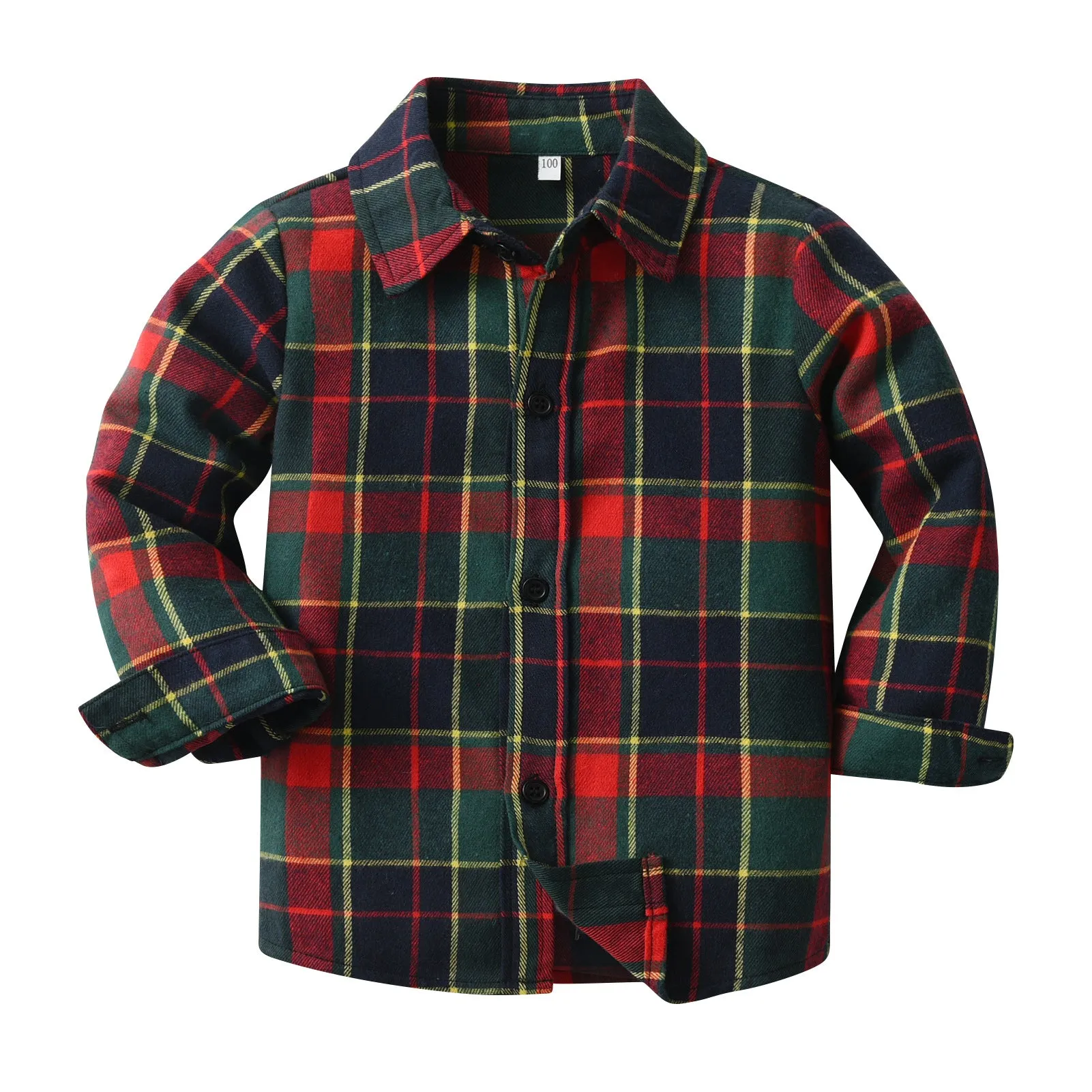 Wholesale Color-block Checked Shirts for Baby Boys