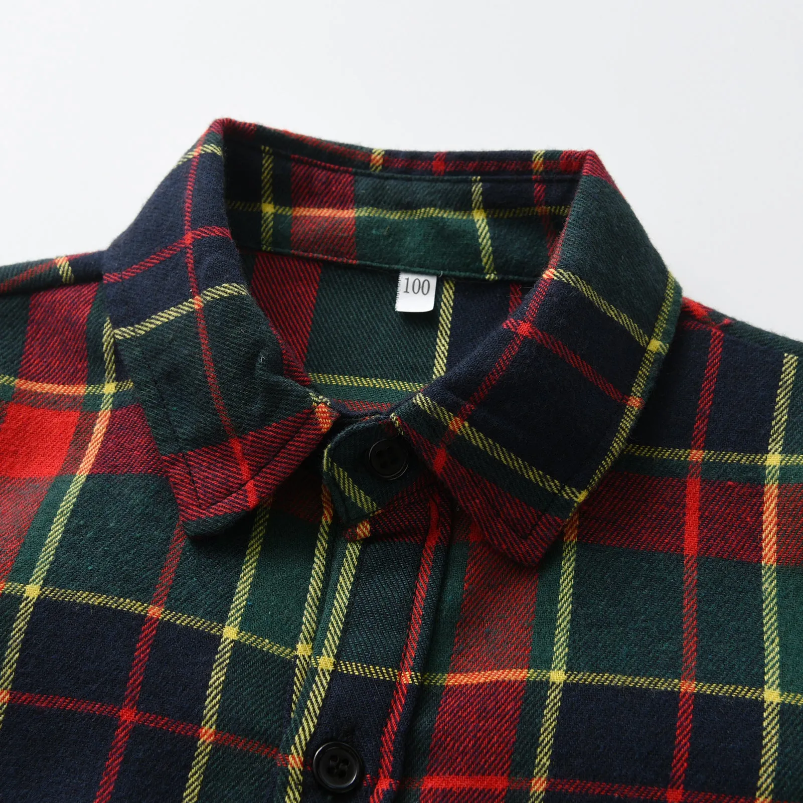 Wholesale Color-block Checked Shirts for Baby Boys