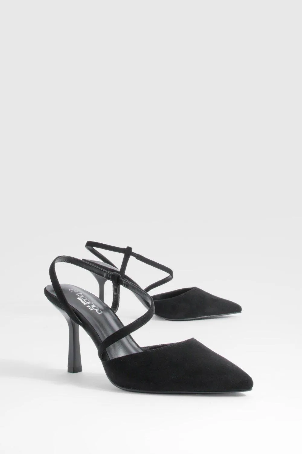 Wide Width Asymmetric Strap Detail Pumps