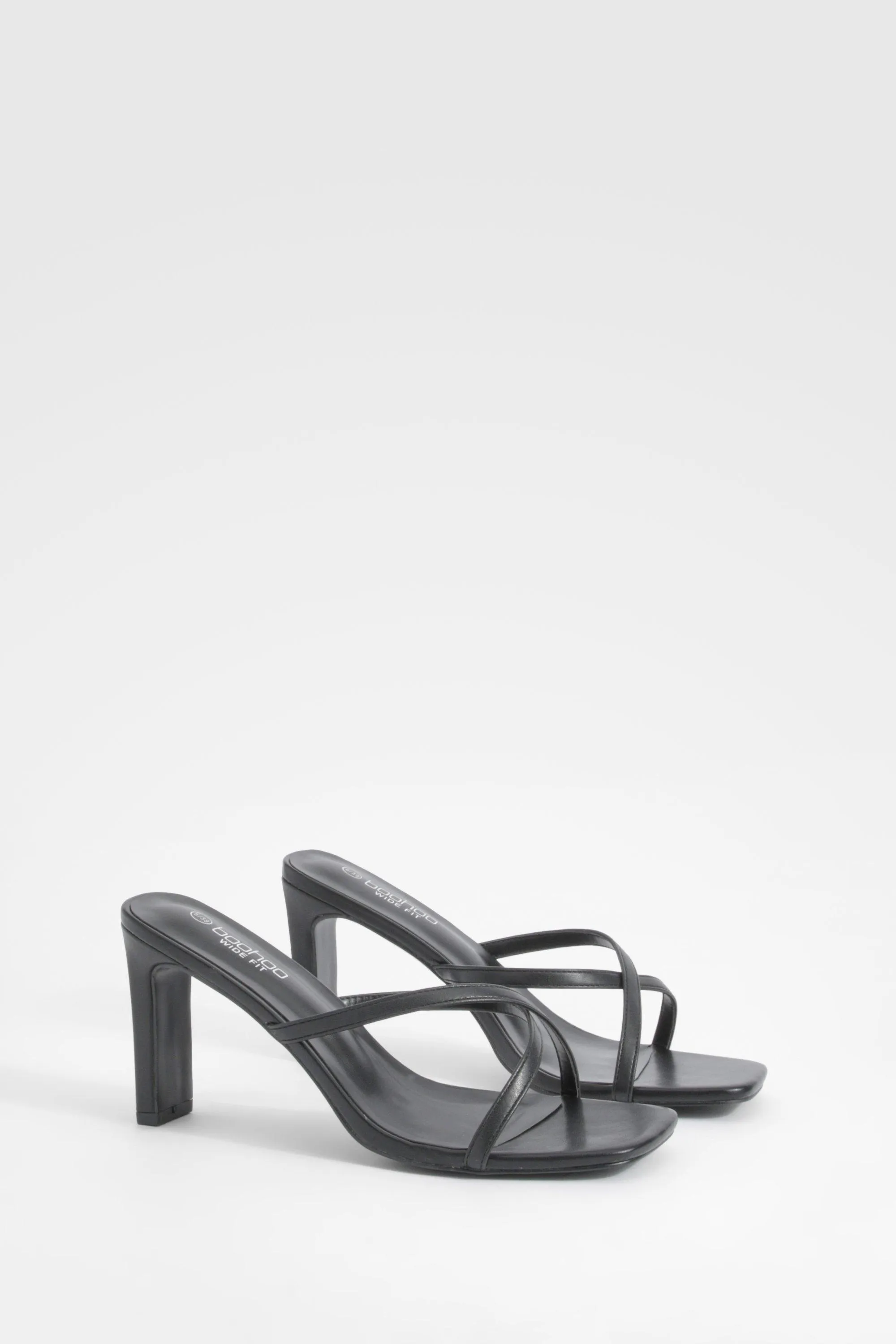 Wide Width Crossover Strap Heeled Mules