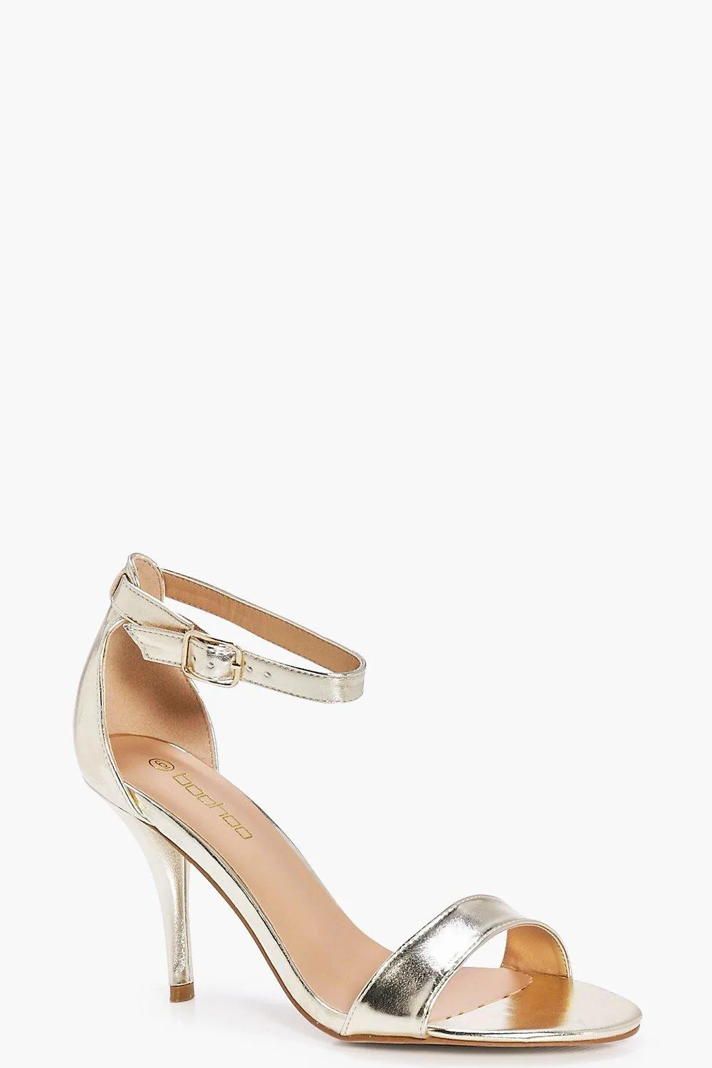 Wide Width Metallic Mid Heel Two Part Heels