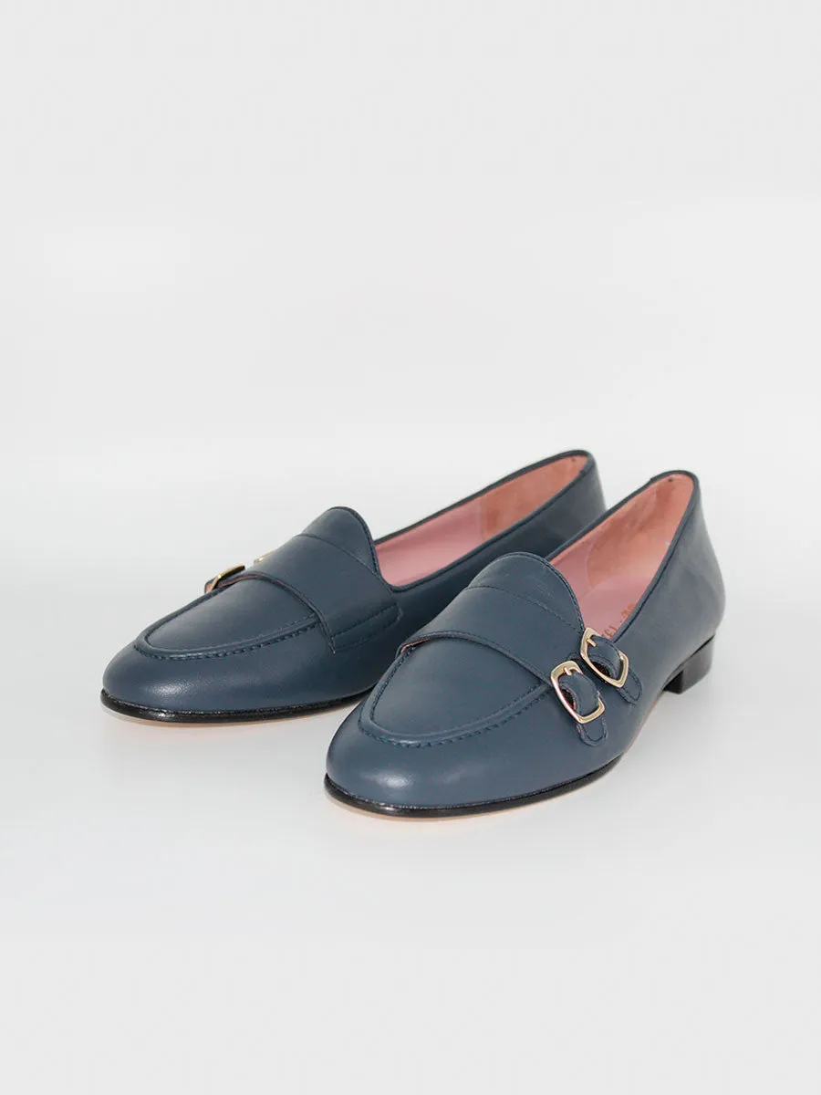 Woman's Gala Two-Buckle Jean-colored Loafers