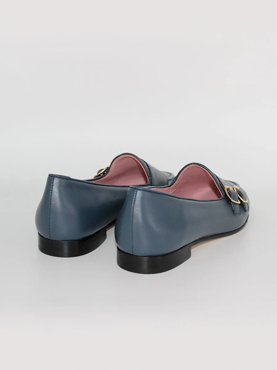 Woman's Gala Two-Buckle Jean-colored Loafers