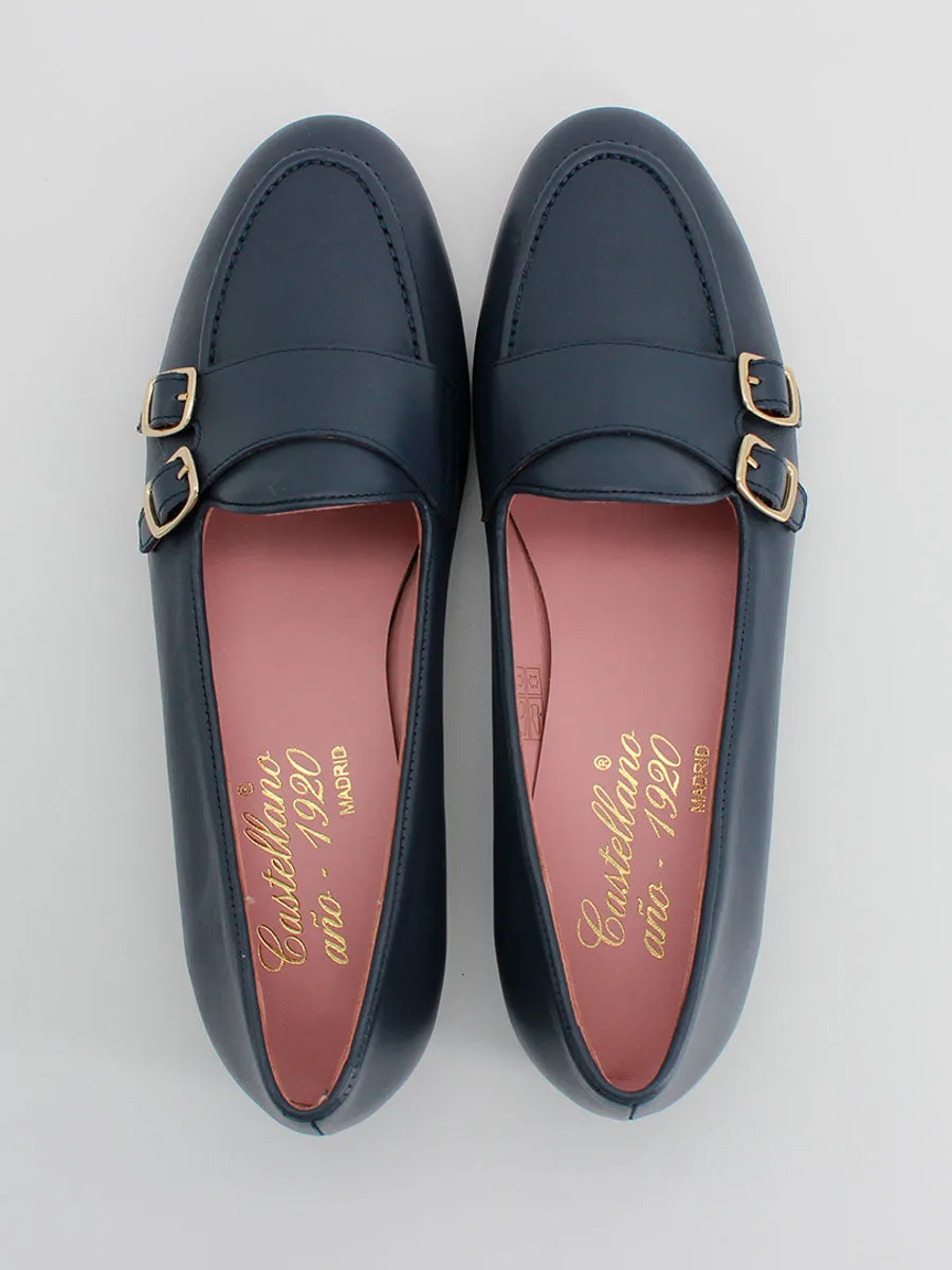 Woman's Gala Two-Buckle Jean-colored Loafers