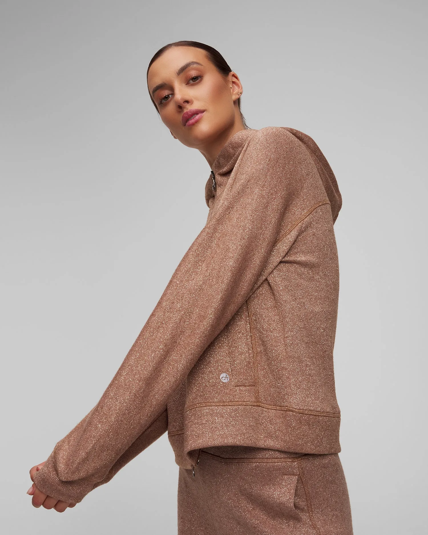 Women's beige knitted sweatshirt Deha D12054-26120