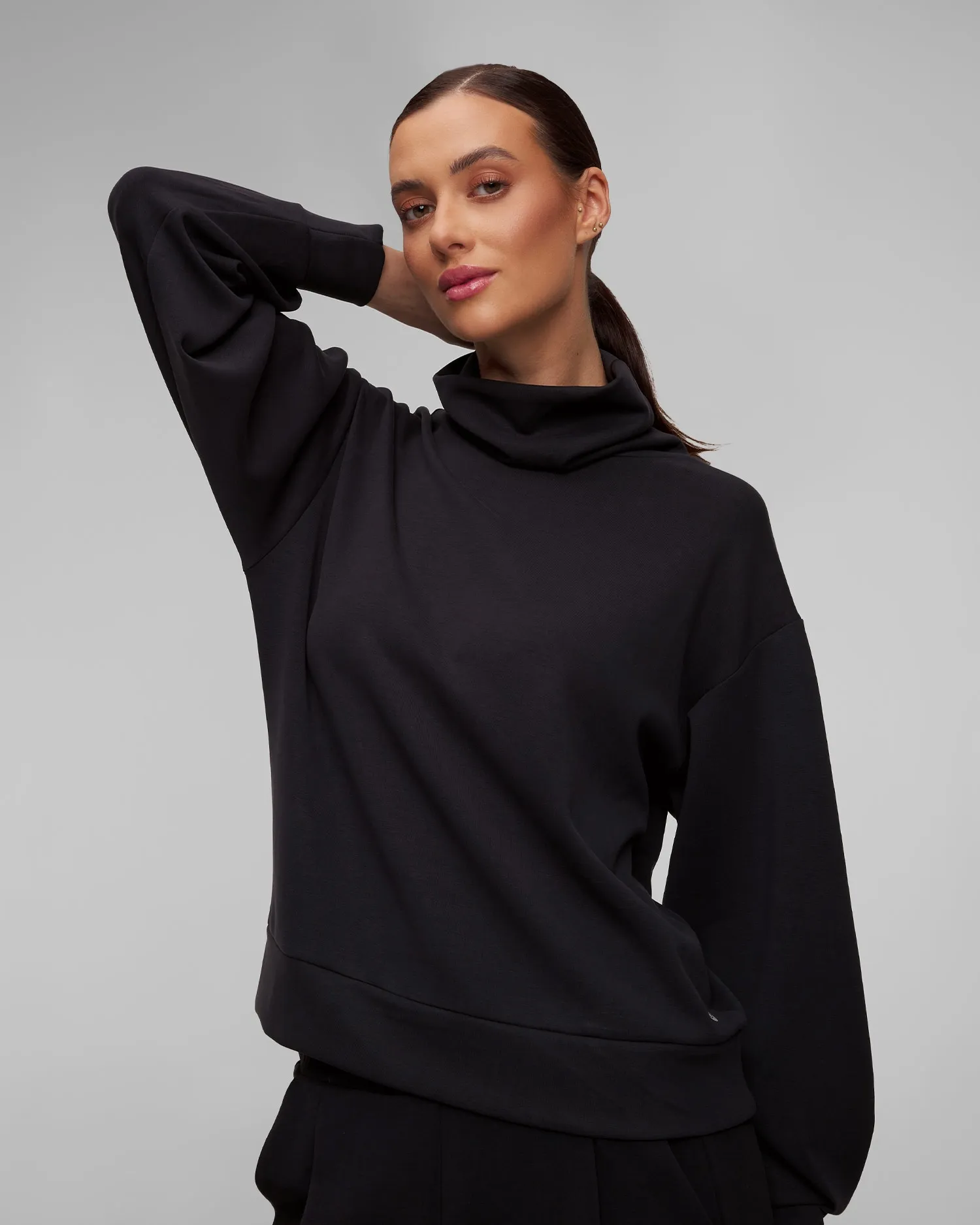 Women's black modal sweatshirt Deha D12004-10009