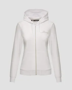 Women's white sweatshirt J.Lindeberg W Alpha Zip Hood AWJS10928-white