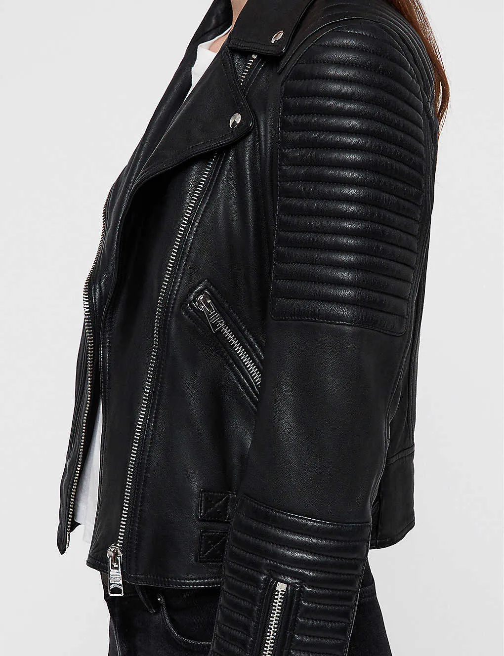 Women’s Black Leather Biker Jacket