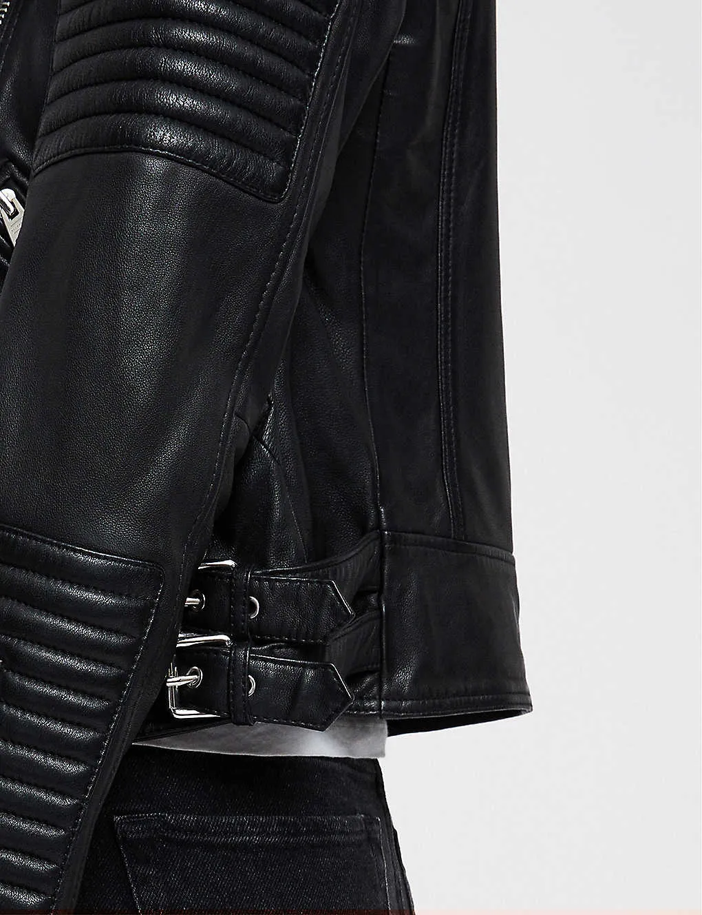 Women’s Black Leather Biker Jacket