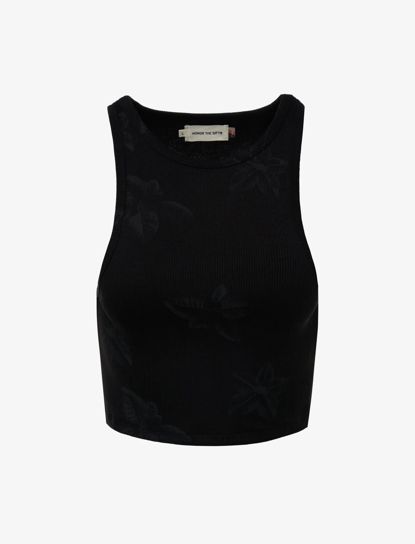 WOMEN'S FLORAL RIBBED TANK