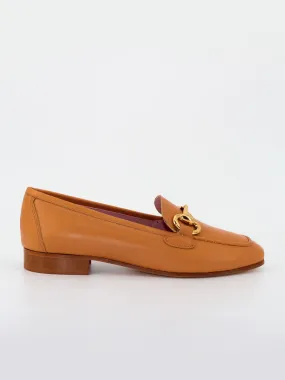 Women's Marittima camel leather loafers.