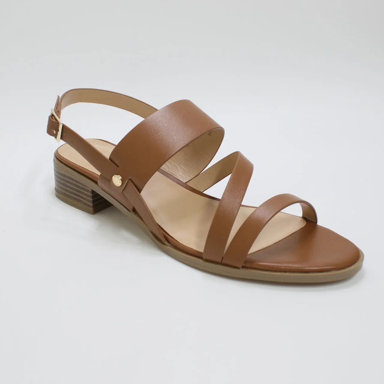 Women's Tan Office Margate Cross Strap Low Block Heels