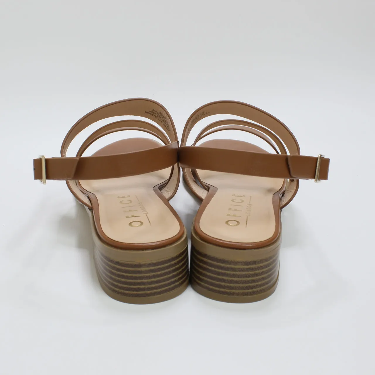 Women's Tan Office Margate Cross Strap Low Block Heels