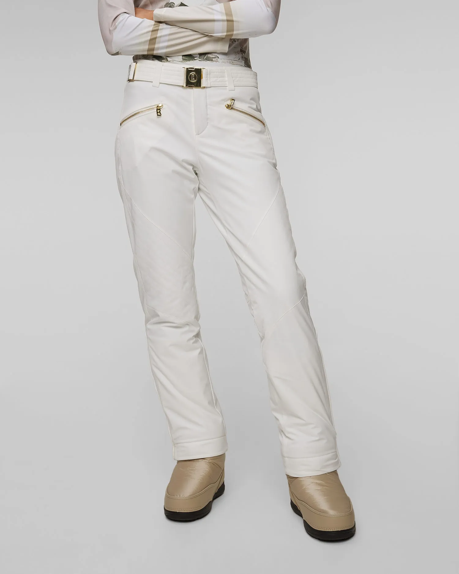 Women’s white ski trousers BOGNER Fraenzi1 11594816-753