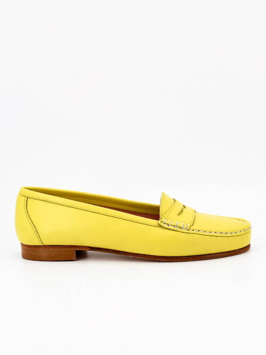 Yellow leather Rome women's loafers.