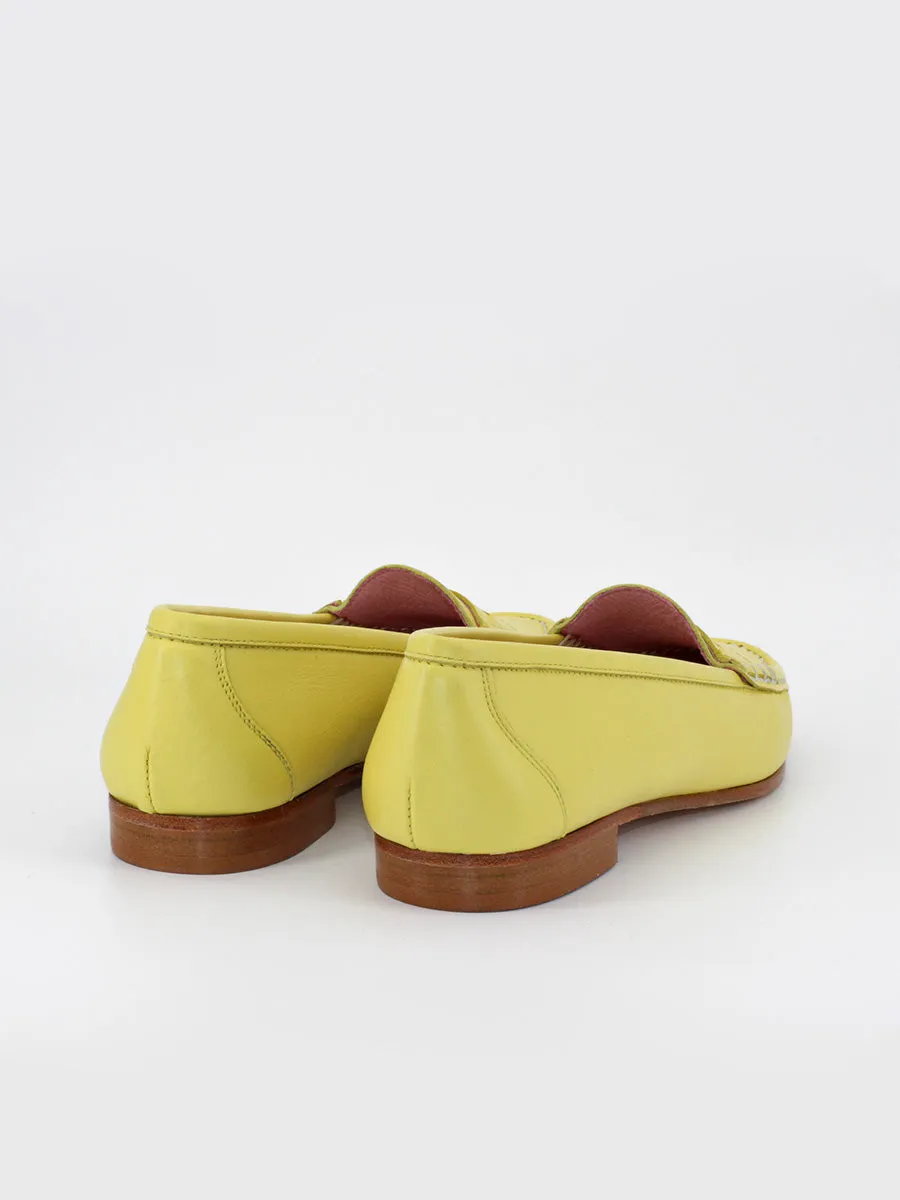 Yellow leather Rome women's loafers.