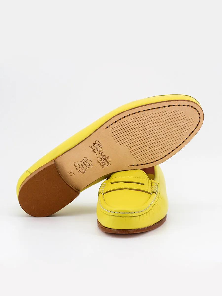 Yellow leather Rome women's loafers.