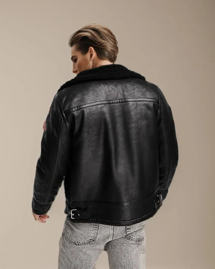 Zayn Sherling Biker Leather Jacket